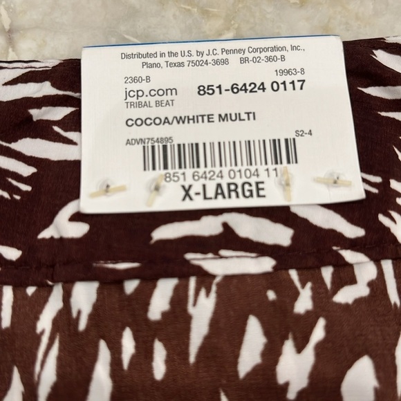 NEW Liz Claiborne | Wide Leg Cropped Pants | Brown‎ and White Zebra Print | XL - Picture 10 of 14